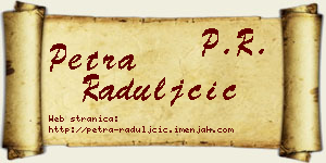 Petra Raduljčić vizit kartica